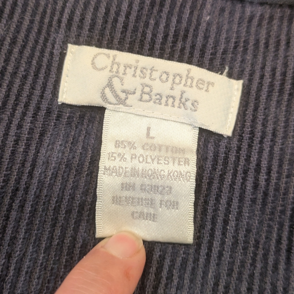 Vintage Christopher & Banks Northwoods Corduroy Vest Cabincore Outdoors Sz Large - Picture 7 of 15